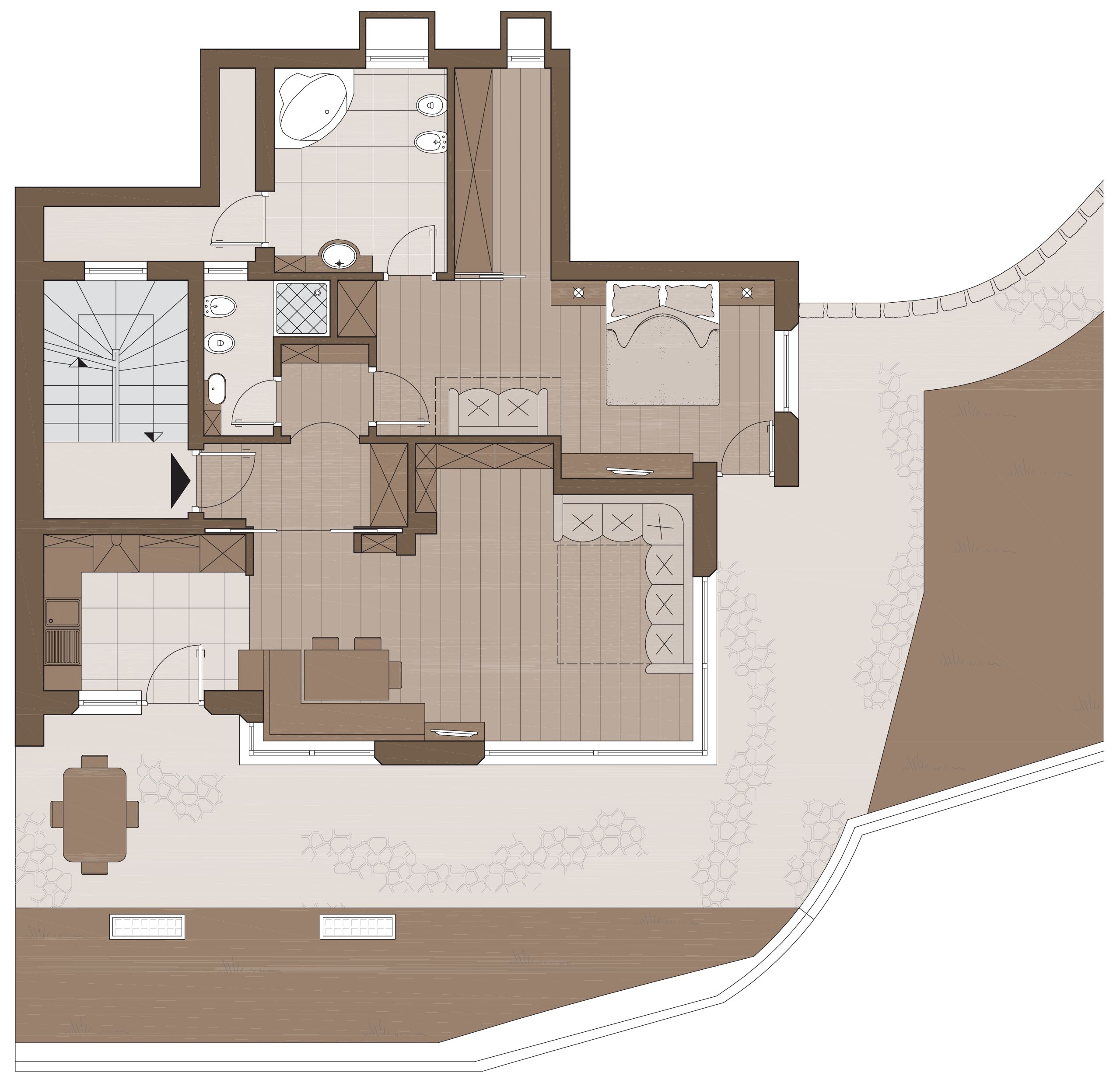Grundriss Chalet Ciampinoi